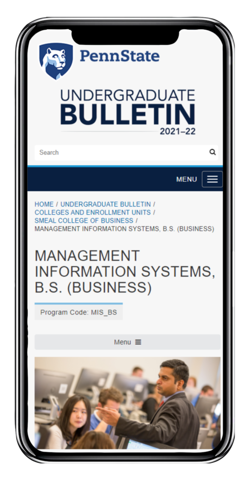 MIS Department Website Penn State